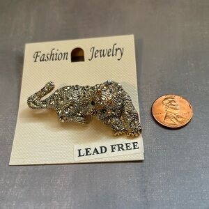 Leopard Brooch Crystal Lead Free NEW